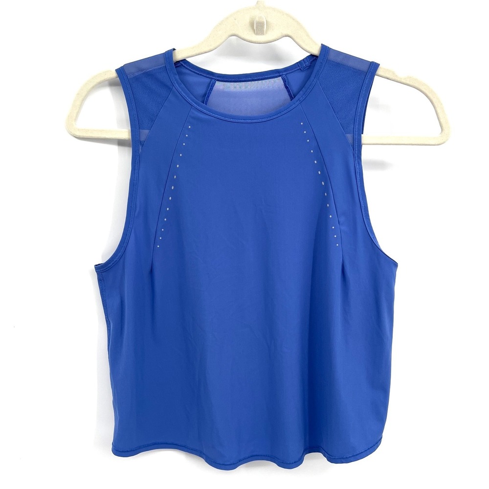 Lululemon athletica sculpt cropped mesh cutout tank top dark periwinkle 6 8